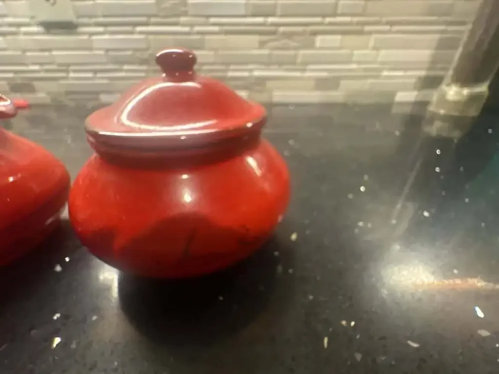 Mamma Ro Italian Red Pottery 4-Piece Creamer Sugar & Salt Pepper Set